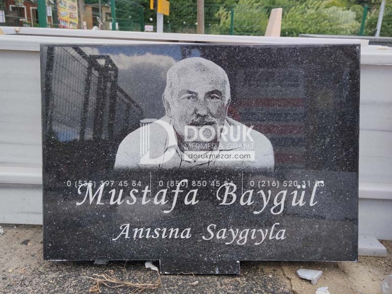 Mezar Taşı Üzerine Lazer Resim 80x60cm