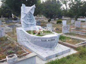 Tekne Gemi Modeli Blok Mermer Mezar