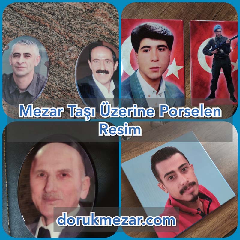 Mezar Taşı Üzerine Porselen Resim
