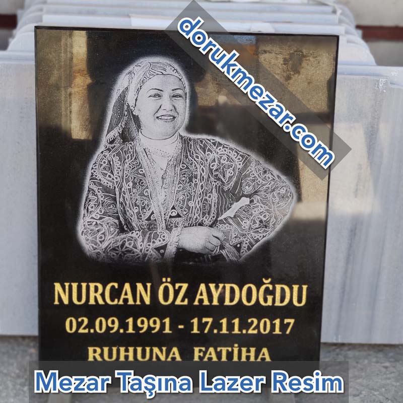 Mezar Taşı Üzerine Lazer Resim