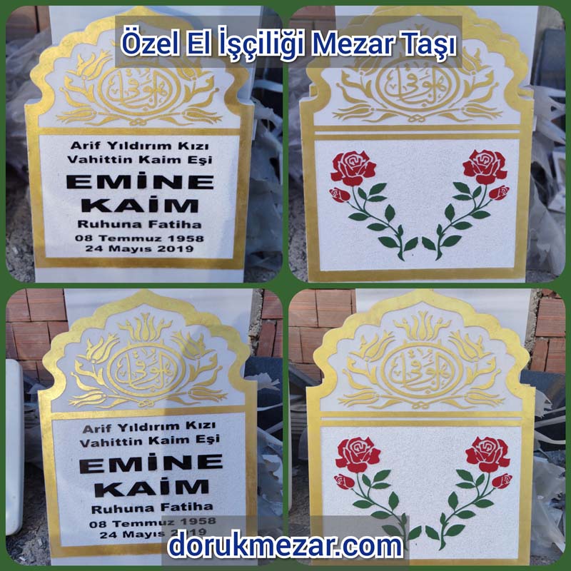 El İşçiliği Yapımı Özel İşlemeli Mezar Taşı Modeli