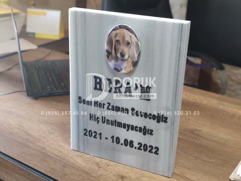 Resimli Evcil Hayvan (Kedi&Köpek) Mermer Mezar Taşı