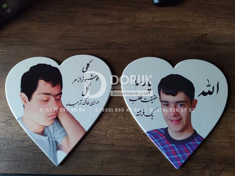 Kalp Şeklinde Porselen Fotoğraf 35cm