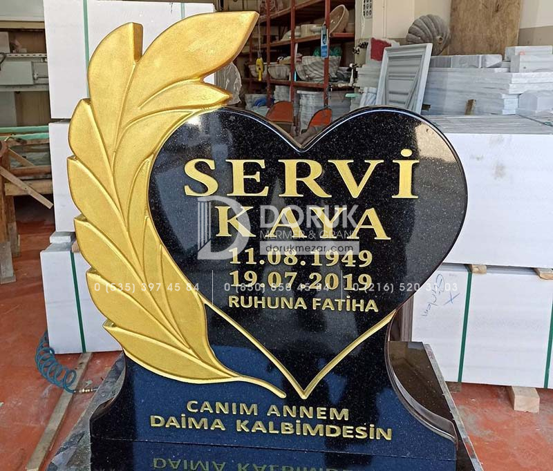 Cnc Çiçek İşlemeli Granit Mezar Taşı Modeli