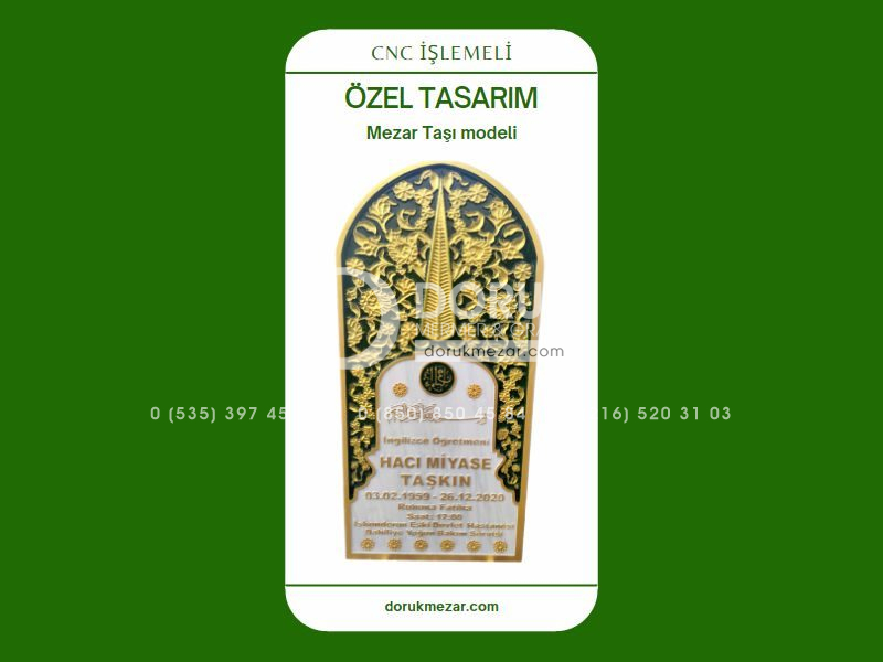 Cnc İşlemeli Özel Tasarım Mezar Taşı Modeli