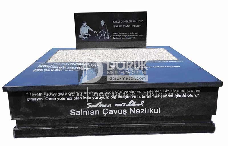 Absolute Black Kitabeli Blok Granit Mezar Modeli