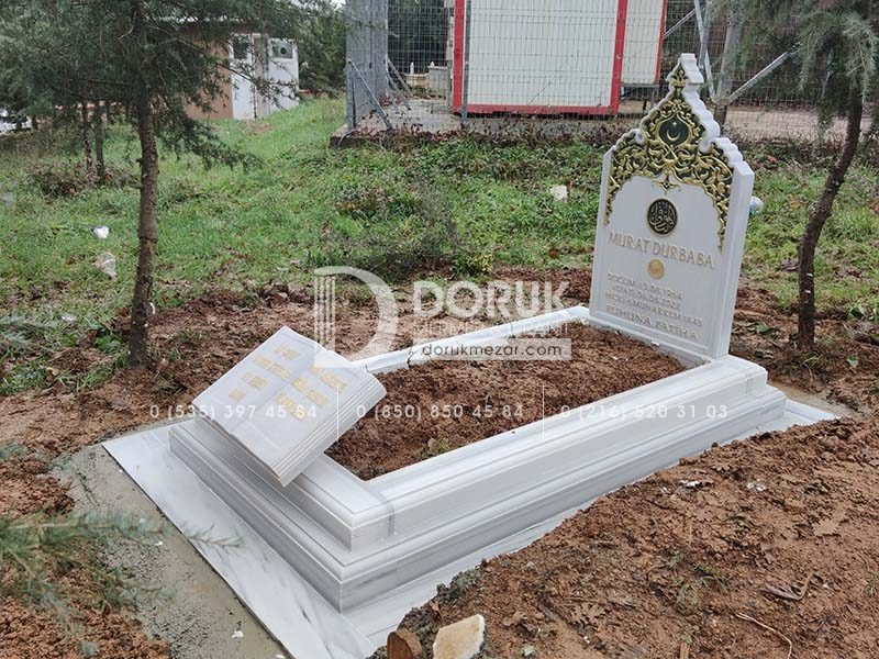 Eski Tip Kitabe Taşlı Osmanlı Mezar Modeli