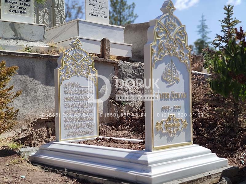 25cm Blok Mermer Osmanlı Mezar Modeli