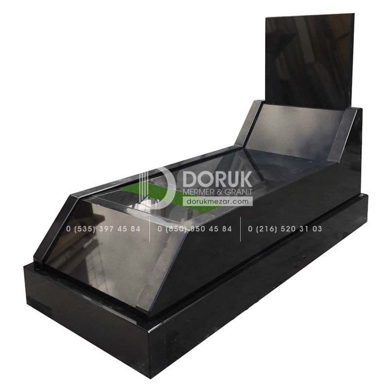 Eğimli Mezar Modeli Komple 5-8cm Absolute Black Granit