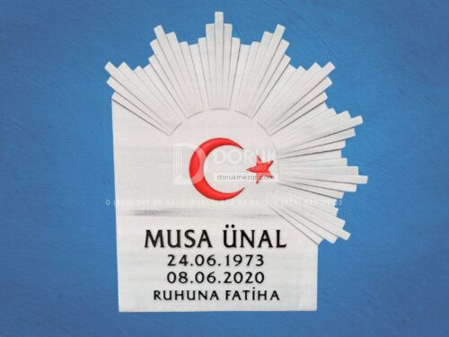 3D Cnc Kesim Ay Yıldız Mezar Taşı