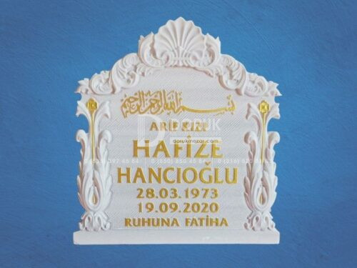 3D Rölyef Mermer Mezar Taşı
