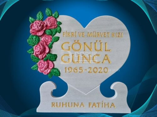 Cnc 3D Ciçek Desen islemeli Mezar Tasi