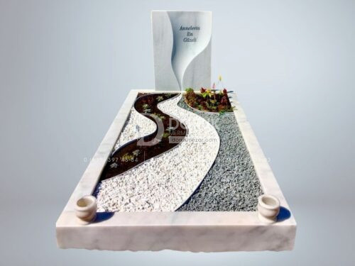 Suyolu Şeklinde 10cm Blok Mermer Mezar