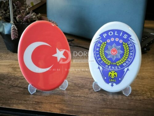 Porselen Uzerine Ozel Firma Kamu Kurum Logo Bayrak