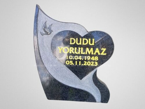 Kuş Desenli Granit Mezar Taşı