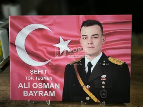 Şehit Mezar Taşına Büyük Boy Solmayan Porselen Resim