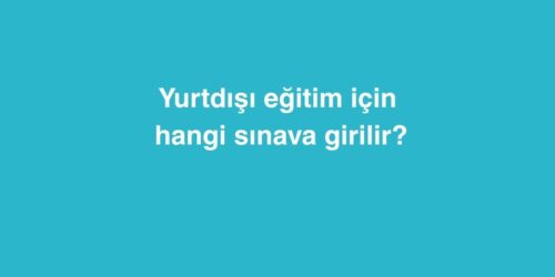Yurtdışı Eğitim İçin Hangi Sınava Girilir? 531 yurtdisi egitim icin hangi sinava girilir 500x250 1