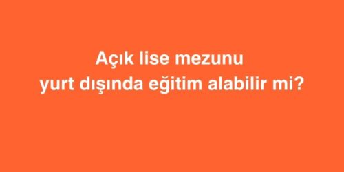 Açık Lise Mezunu Yurt dışında Eğitim Alabilir Mi? 476 acik lise mezunu yurt disinda egitim alabilir mi 500x250 1