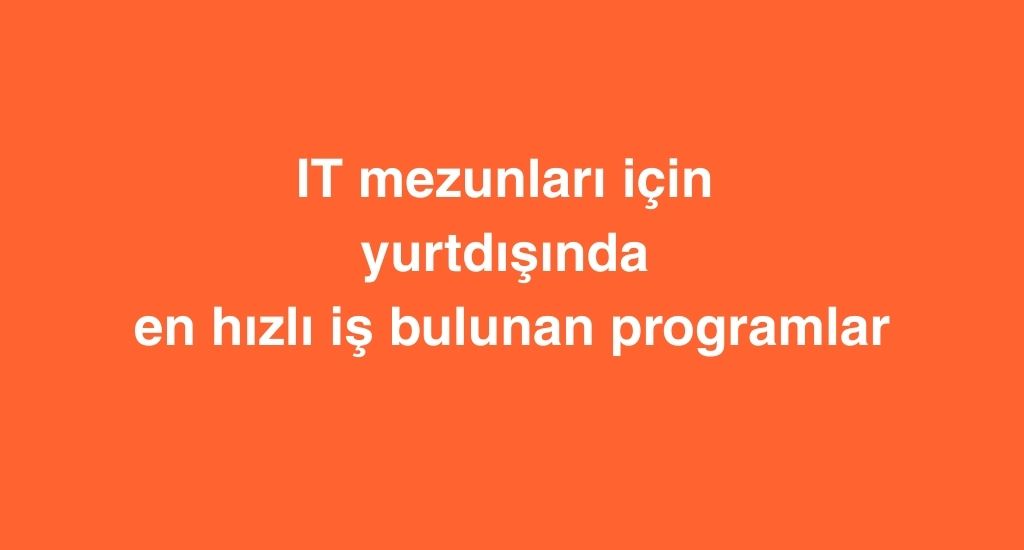 IT Mezunları İçin Yurtdışında En Hızlı İş Bulunan Programlar 1 bir alt baslik ekleyin 54 1