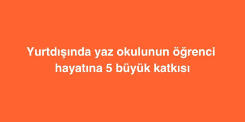 Yurtdışında Yaz Okulunun Öğrenci Hayatına 5 Büyük Katkısı 154 yurtdisinda yaz okulunun ogrenci hayatina 5 buyuk katkisi 500x250 1