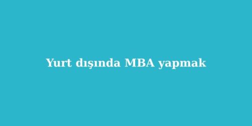 Yurt Dışında MBA Yapmak 133 yurt disinda mba yapmak 500x250 1