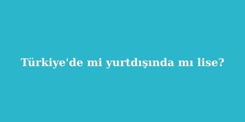 Türkiye'de mi Yurtdışında mı Lise? Ülke Ülke Fiyat ve Eğitim Karşılaştırması 98 turkiyede mi yurtdisinda mi lise ulke ulke fiyat ve egitim karsilastirmasi 500x250 1