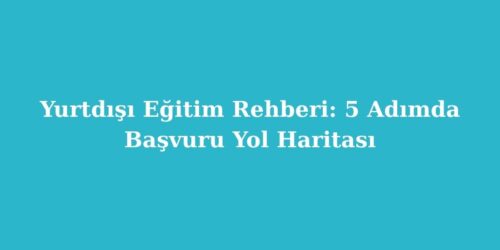 Yurtdışı Eğitim Rehberi: 5 Adımda Başvuru Yol Haritası 102 yurtdisi egitim rehberi 5 adimda basvuru yol haritasi 500x250 1