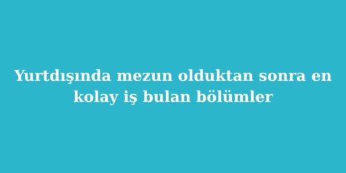 Yurtdışında Mezun Olduktan Sonra En Kolay İş Bulan Bölümler 80 yurtdisinda mezun olduktan sonra en kolay is bulan bolumler 500x250 1