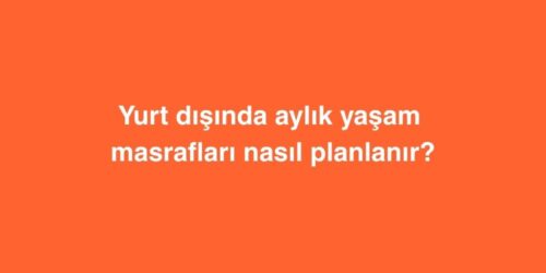 Yurt Dışında Aylık Yaşam Masrafları Nasıl Planlanır? 39 yurt disinda aylik yasam masraflari nasil planlanir 500x250 1