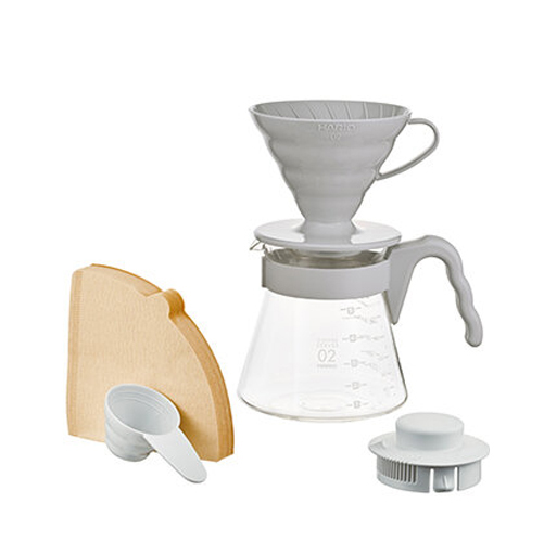 Hario V60 Kahve Demleme Seti "Açık Gri"
