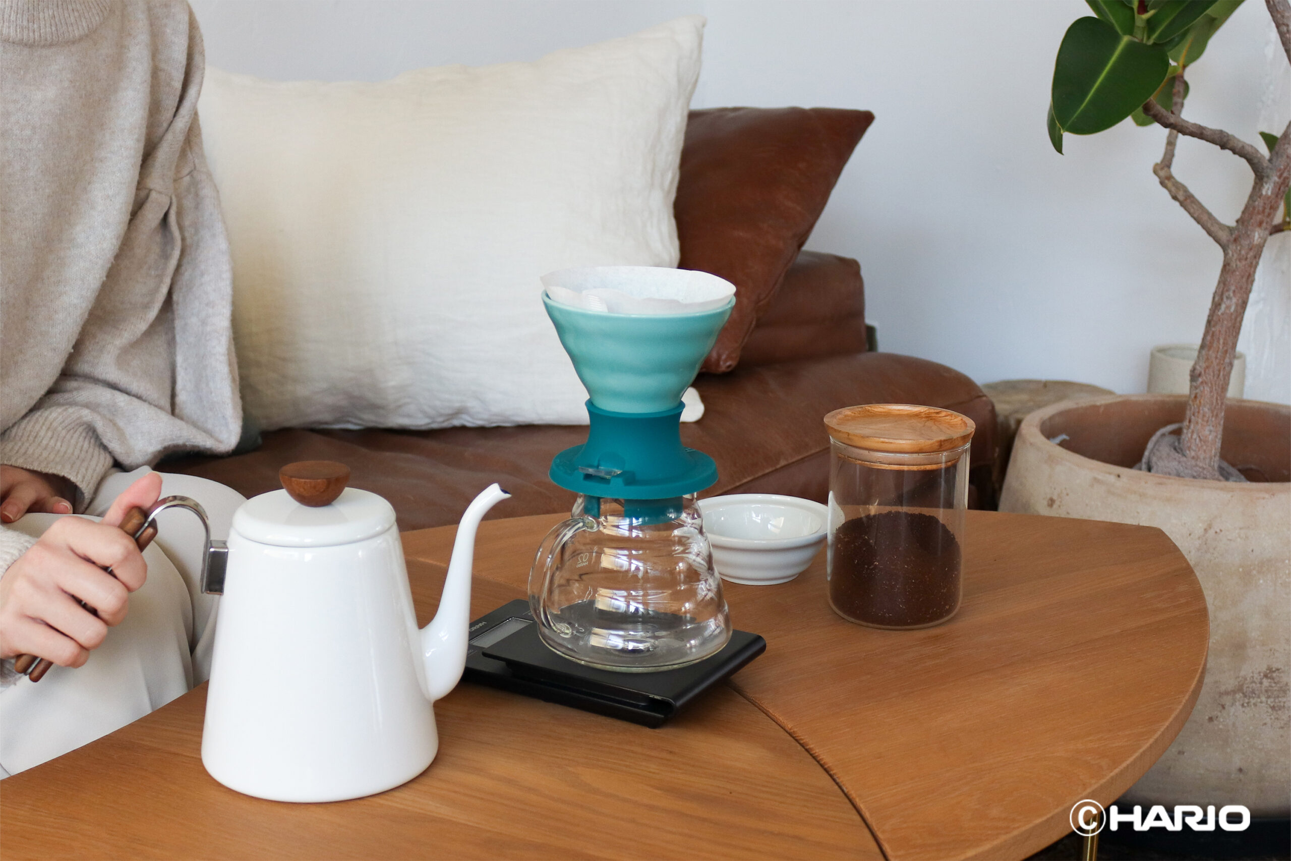 Hario V60 Immersion Ceramic Dripper SWITCH (Turkuaz) - Görsel 4