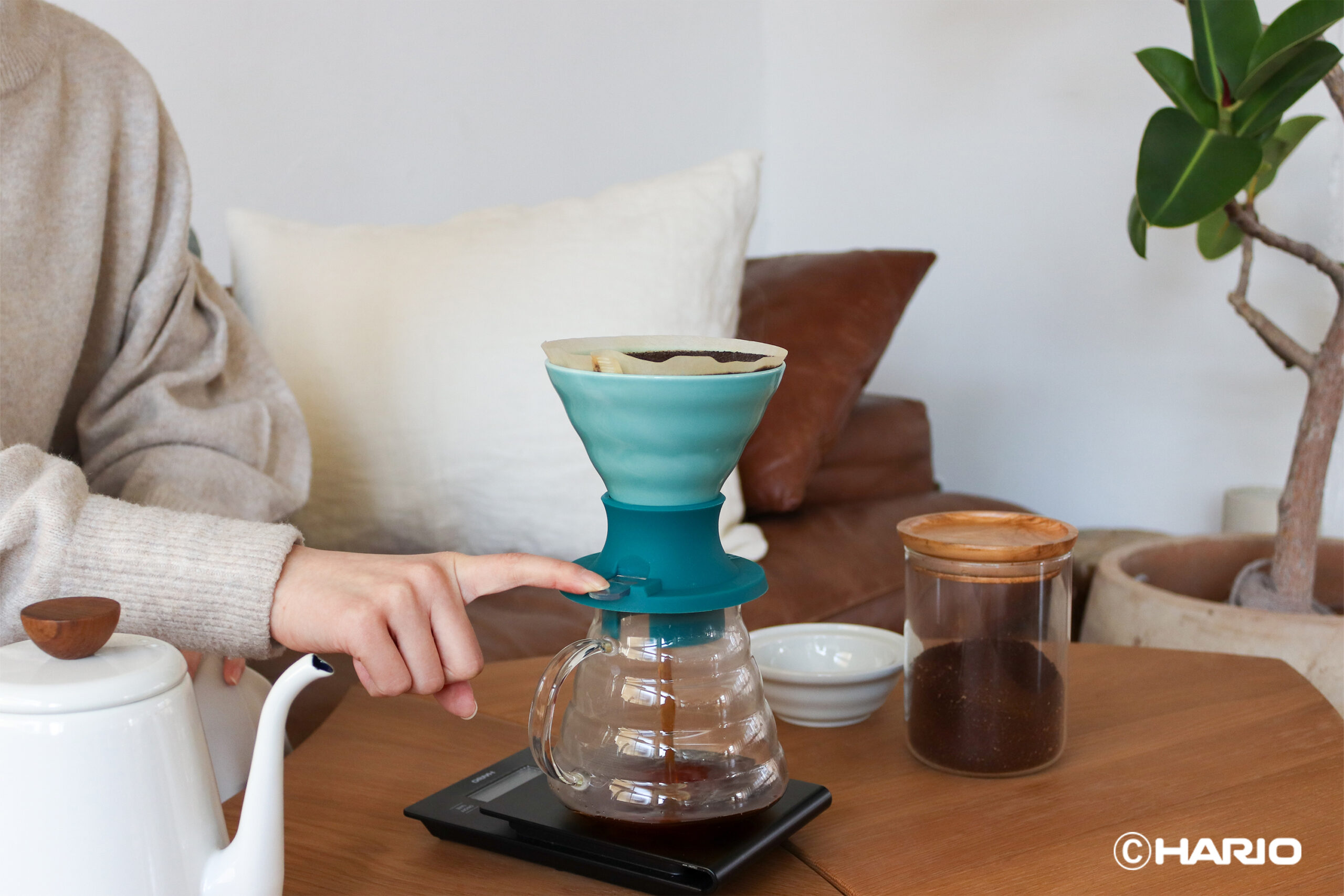 Hario V60 Immersion Ceramic Dripper SWITCH (Turkuaz) - Görsel 6