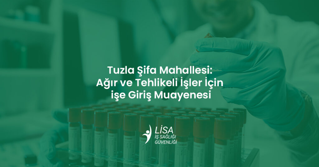 Tuzla Şifa Mahallesi ağır ve tehlikeli işler sağlık raporu için laboratuvarda kan tüpü inceleyen uzman