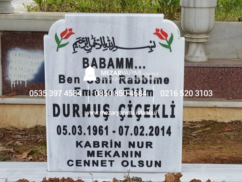 50*60 Mermer Mezar Baştaşı - Görsel 2