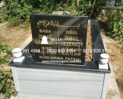 Tek Kişilik Küpeşte Baştaşı Granit Mezar - Görsel 4