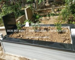 Tek Kişilik Küpeşte Baştaşı Granit Mezar - Görsel 5