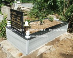 Tek Kişilik Küpeşte Baştaşı Granit Mezar - Görsel 6
