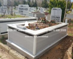 Tek Kişilik Granit Şeritli Mezar