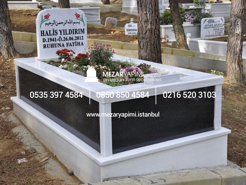 Tek Kişilik Gövde Granit Mezar - Görsel 5