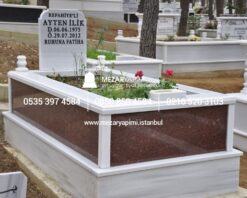 Tek Kişilik Gövde Granit Mezar - Görsel 6