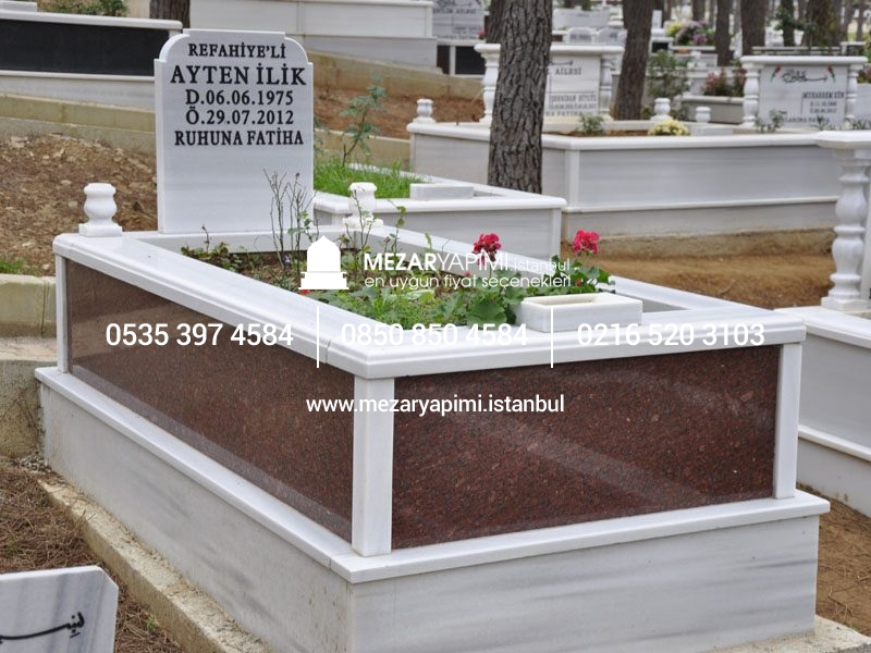 Tek Kişilik Gövde Granit Mezar - Görsel 6