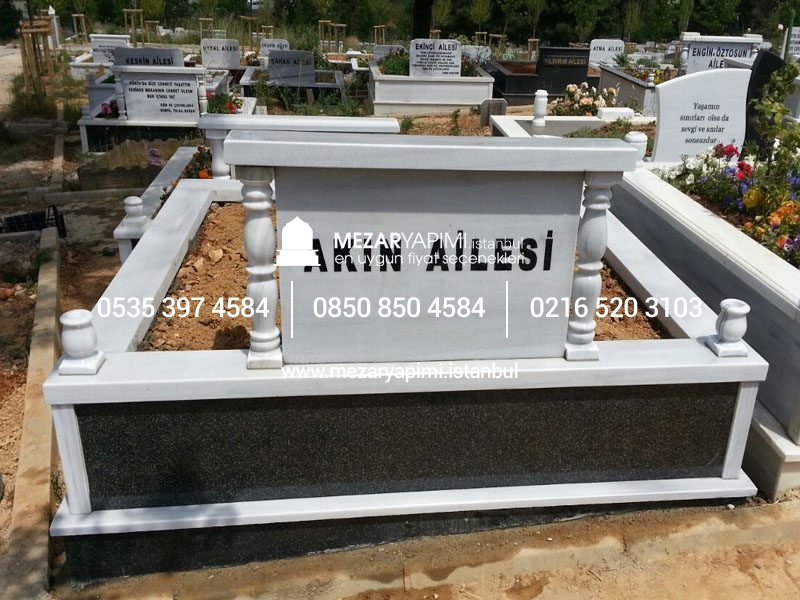 İki Kişilik Gövde Granit Sütunlu Mezar - Görsel 11
