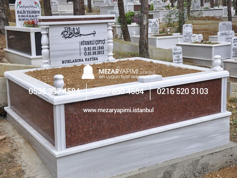 İki Kişilik Gövde Granit Sütunlu Mezar - Görsel 20