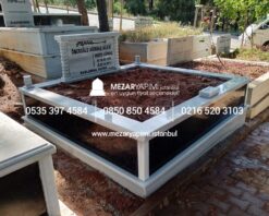 İki Kişilik Gövde Granit Sütunlu Mezar
