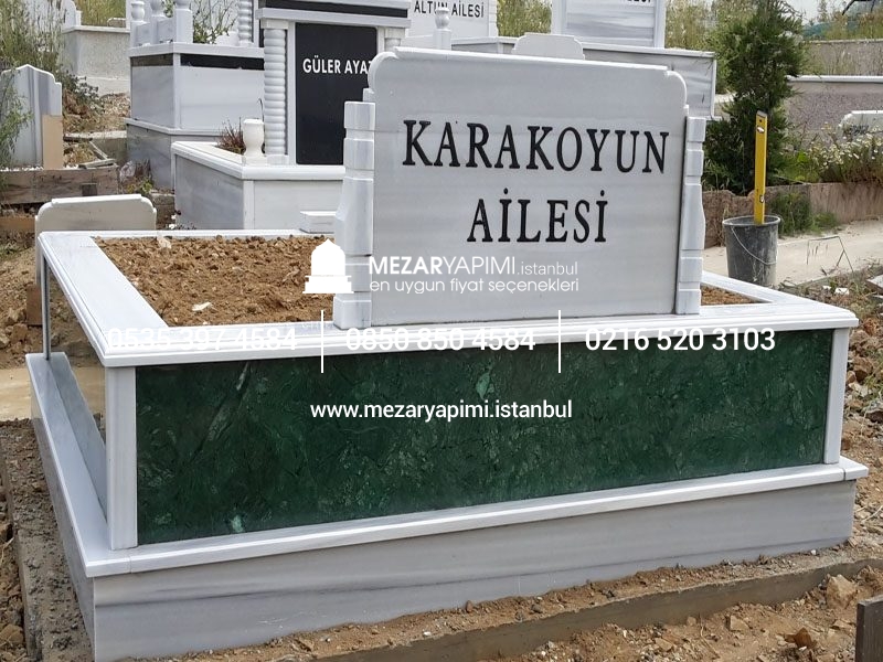 İki Kişilik Gövde Granit Sütunlu Mezar - Görsel 6