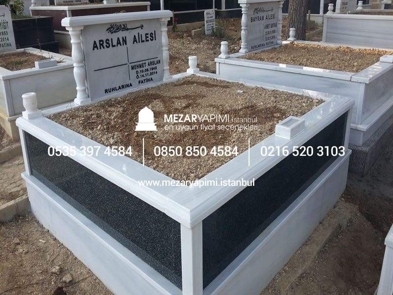 İki Kişilik Gövde Granit Sütunlu Mezar - Görsel 9