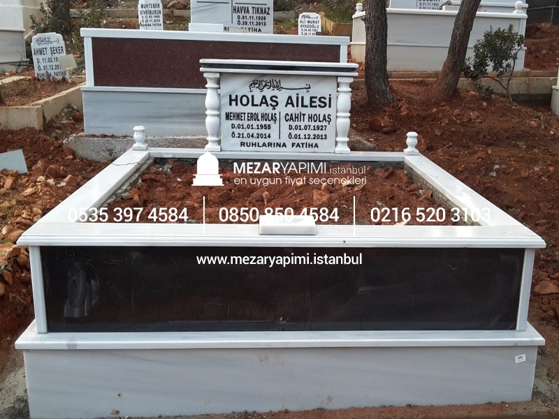 İki Kişilik Gövde Granit Sütunlu Mezar - Görsel 10