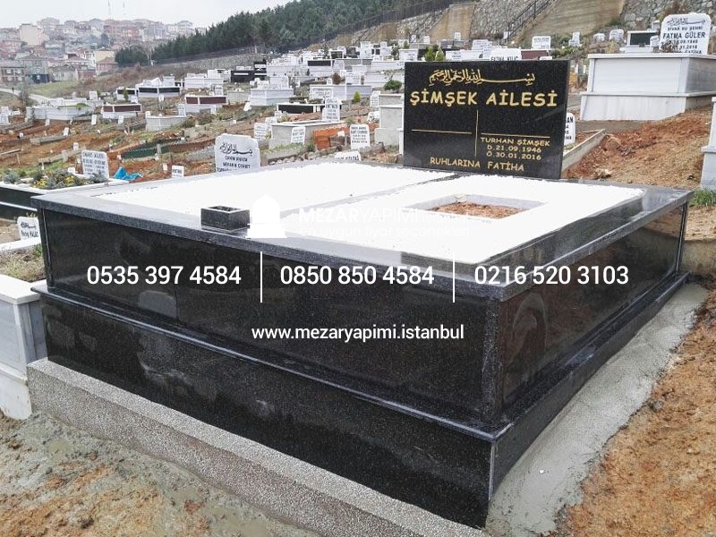 İki Kişilik Komple Granit Mezar - Görsel 14
