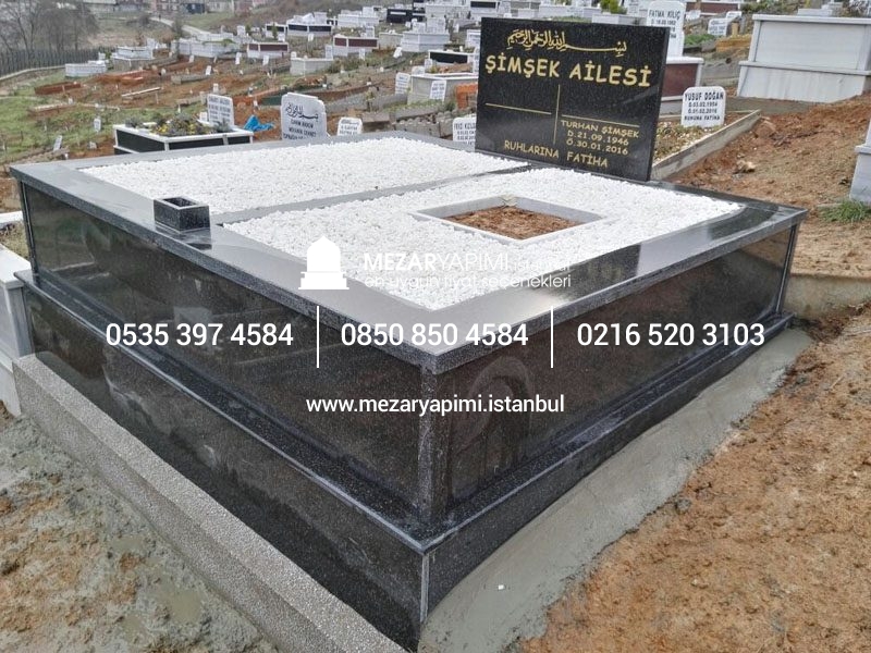İki Kişilik Komple Granit Mezar - Görsel 3