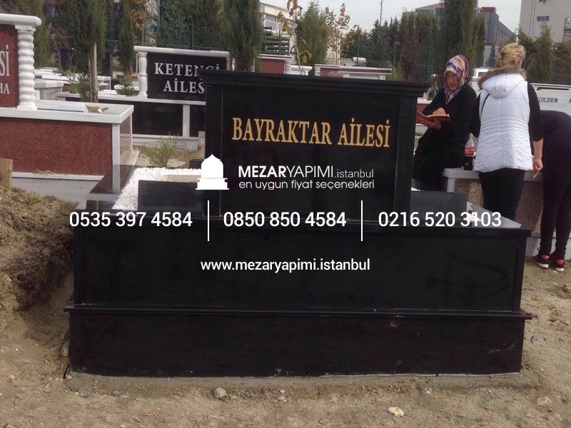 İki Kişilik Komple Granit Mezar - Görsel 9